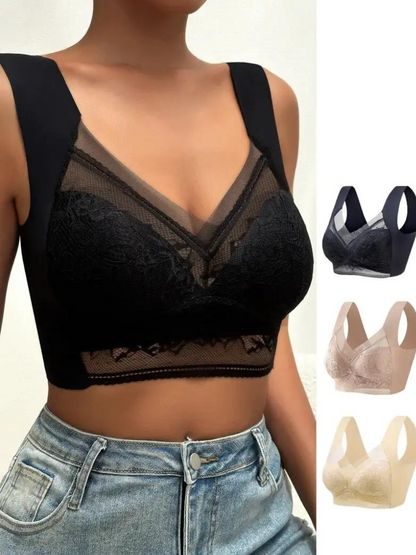 Bra Set, Lace, Push Up, Wireless Bra, Lingerie-Fashion Nora