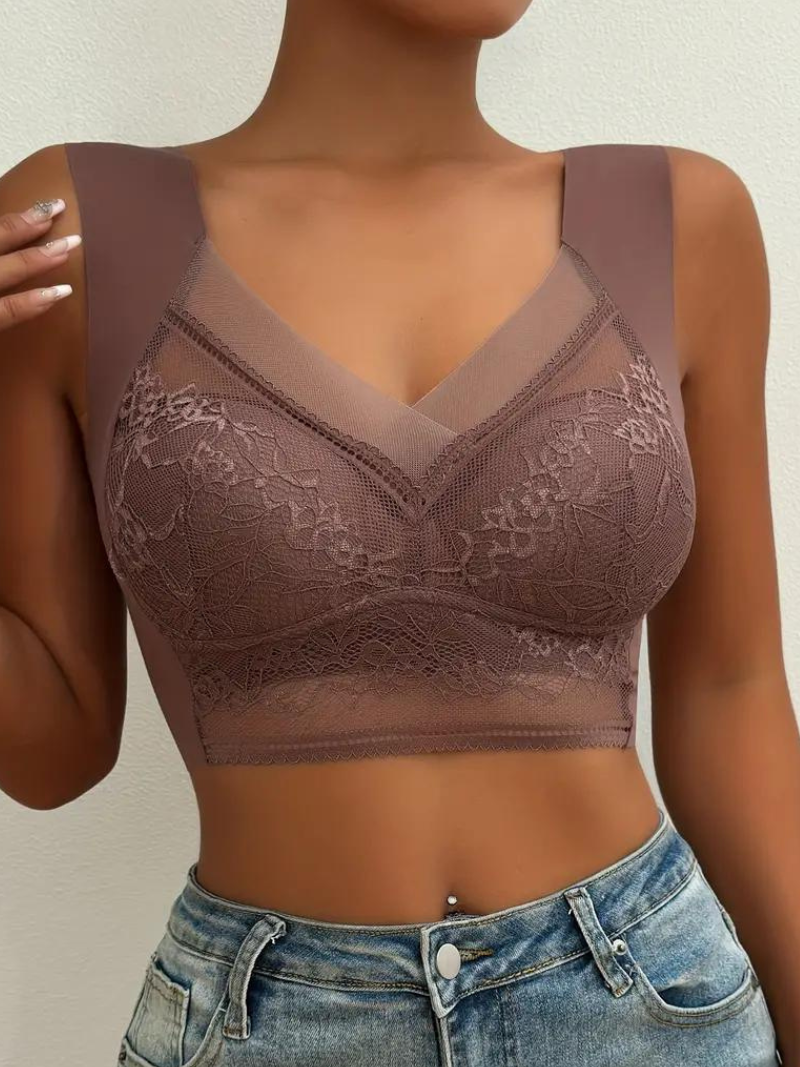 Bra Set, Lace, Push Up, Wireless Bra, Lingerie-Fashion Nora