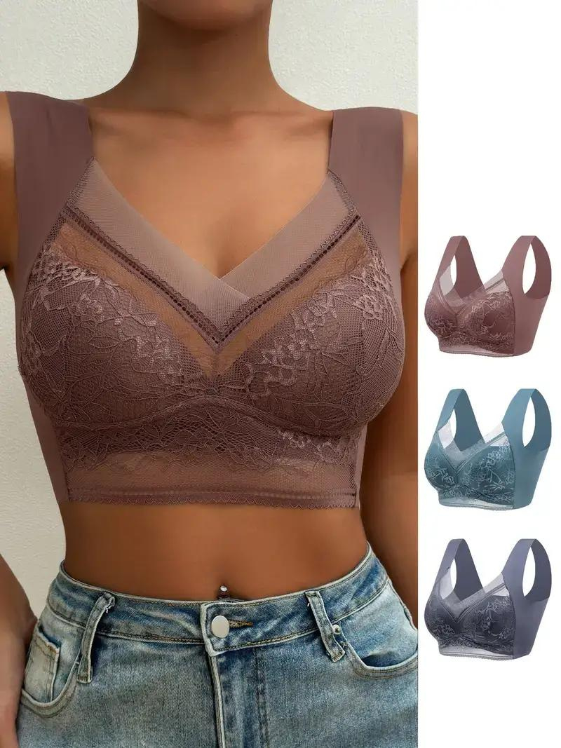 Bra Set, Lace, Push Up, Wireless Bra, Lingerie-Fashion Nora