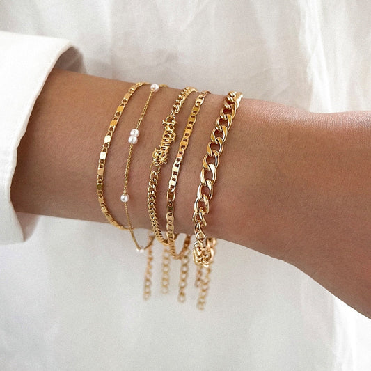 Bracelet Set - Silver - Gold - Bracelets for Women - Women's Jewelry-Fashion Nora