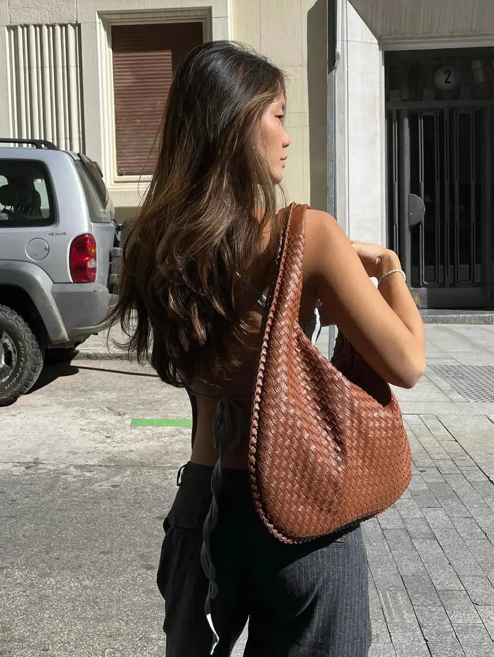 Braided Bag | Large | Shopper | Woven Bag | Shoulder Bag -Fashion Nora