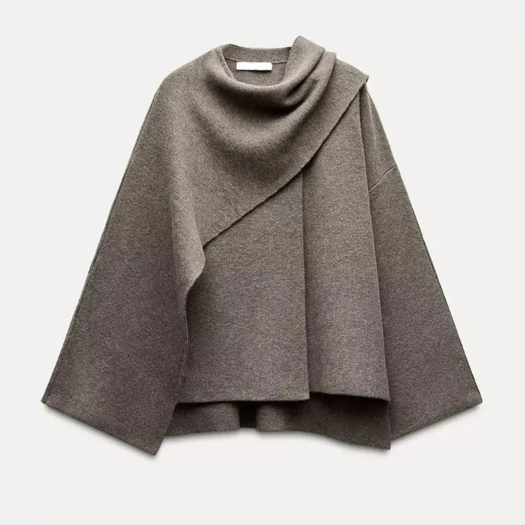 Cape Coat - Loose Fit - Woolen - Scarf Jacket - Women's Jacket-Fashion Nora