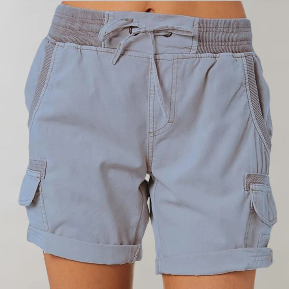 Cargo Shorts - High Waist - Drawstring - Casual Shorts - Women's Shorts-Fashion Nora