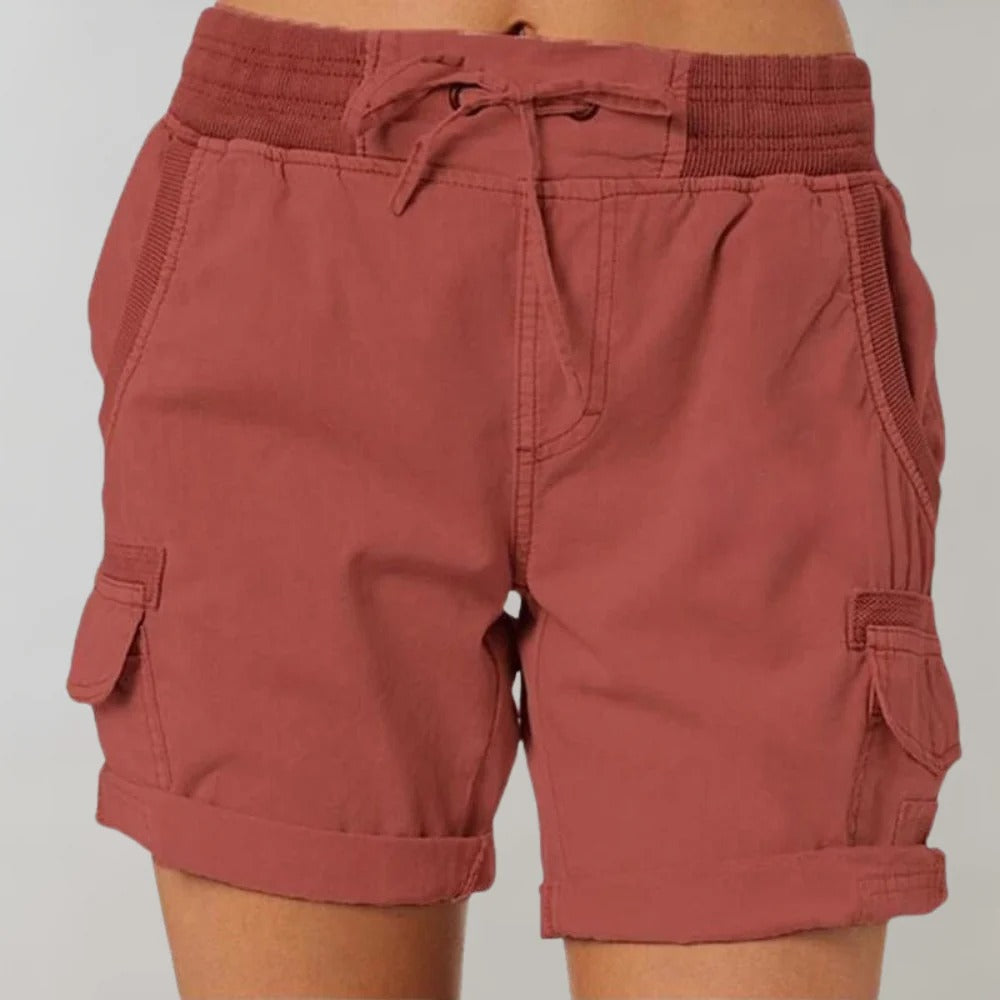 Cargo Shorts - High Waist - Drawstring - Casual Shorts - Women's Shorts-Fashion Nora