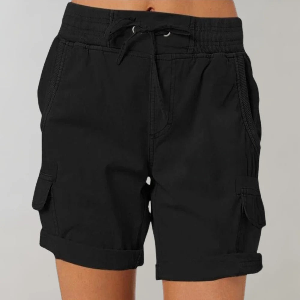 Cargo Shorts - High Waist - Drawstring - Casual Shorts - Women's Shorts-Fashion Nora