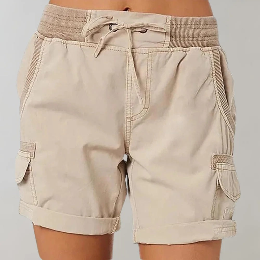 Cargo Shorts - High Waist - Drawstring - Casual Shorts - Women's Shorts-Fashion Nora