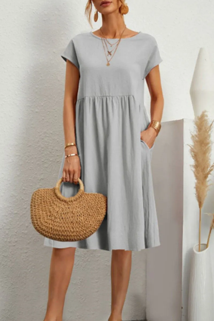 Casual Dress - Women's Loose Fit Knee Length Summer Dress-Fashion Nora
