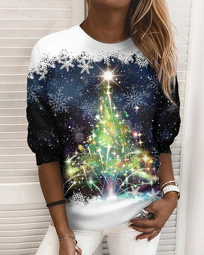 Christmas Pullover - Loose Fit - Crew Neck - Christmas Sweatshirt - Women's Clothing-Fashion Nora