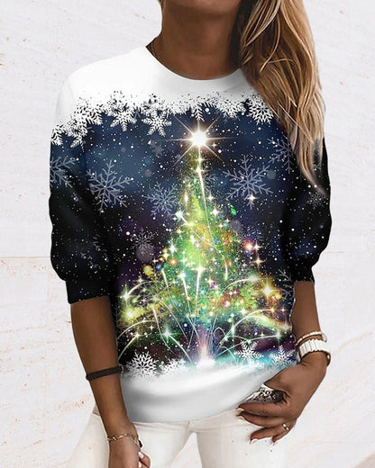 Christmas Pullover - Loose Fit - Crew Neck - Christmas Sweatshirt - Women's Clothing-Fashion Nora