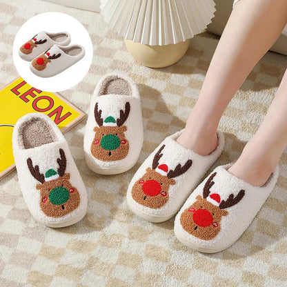 Christmas Slippers | Reindeer | Slip-On | House Slippers | Indoor Slippers-Fashion Nora