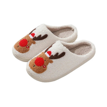 Christmas Slippers | Reindeer | Slip-On | House Slippers | Indoor Slippers-Fashion Nora