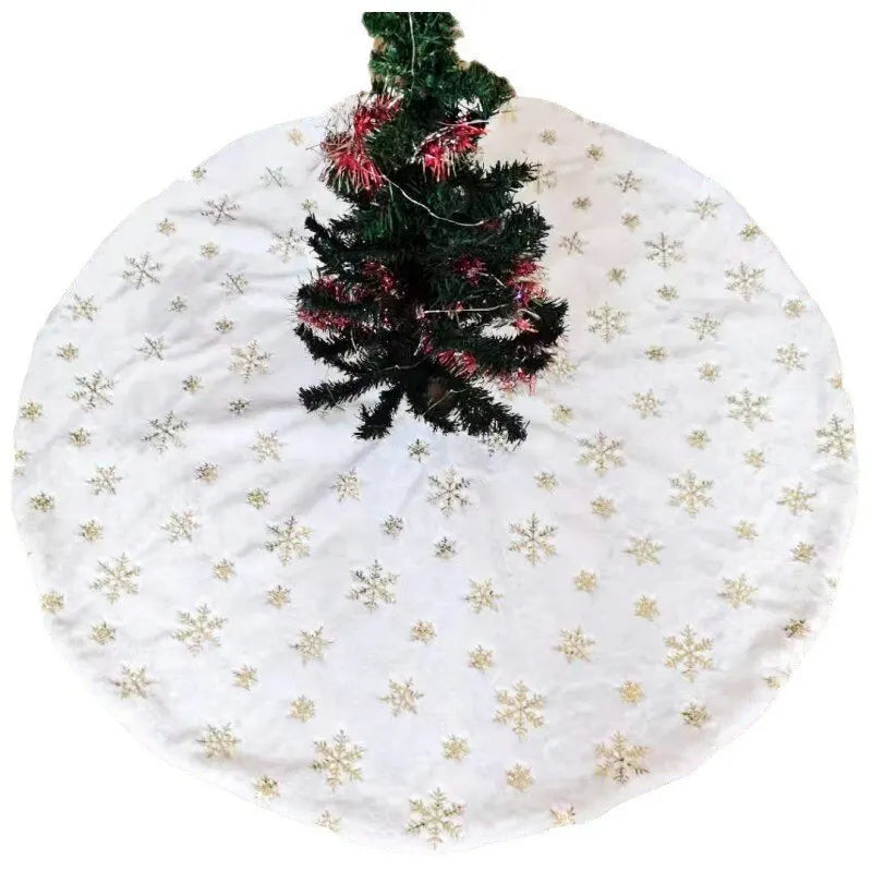 Christmas Tree Skirt - Round - White - Christmas Rug - Christmas Decor-Fashion Nora