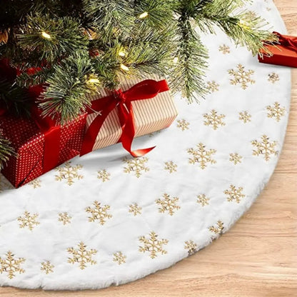 Christmas Tree Skirt - Round - White - Christmas Rug - Christmas Decor-Fashion Nora