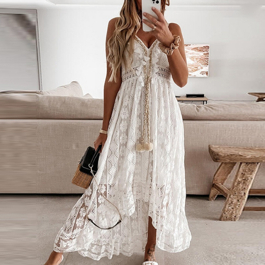 Clara White Summer Dress-Fashion Nora