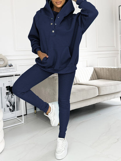 Co-Ord Set - Oversized Hoodie - Tracksuit - Hoodie and Leggings Set - Women's Clothing-Fashion Nora
