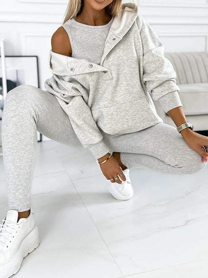 Co-Ord Set - Oversized Hoodie - Tracksuit - Hoodie and Leggings Set - Women's Clothing-Fashion Nora