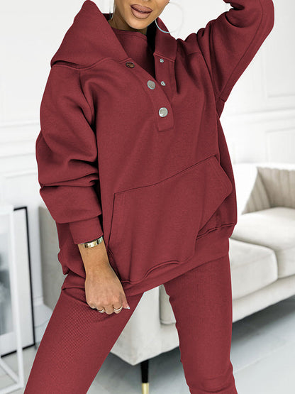 Co-Ord Set - Oversized Hoodie - Tracksuit - Hoodie and Leggings Set - Women's Clothing-Fashion Nora