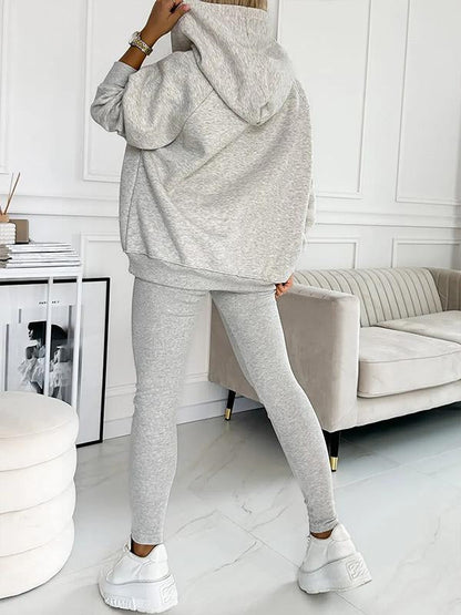 Co-Ord Set - Oversized Hoodie - Tracksuit - Hoodie and Leggings Set - Women's Clothing-Fashion Nora