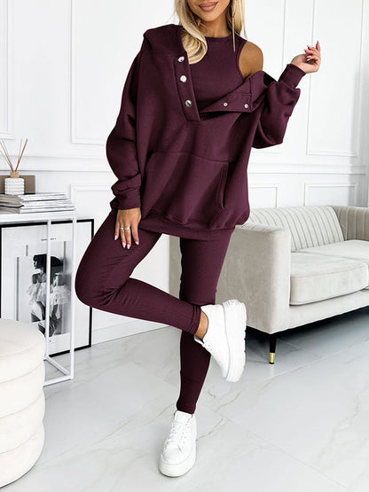Co-Ord Set - Oversized Hoodie - Tracksuit - Hoodie and Leggings Set - Women's Clothing-Fashion Nora