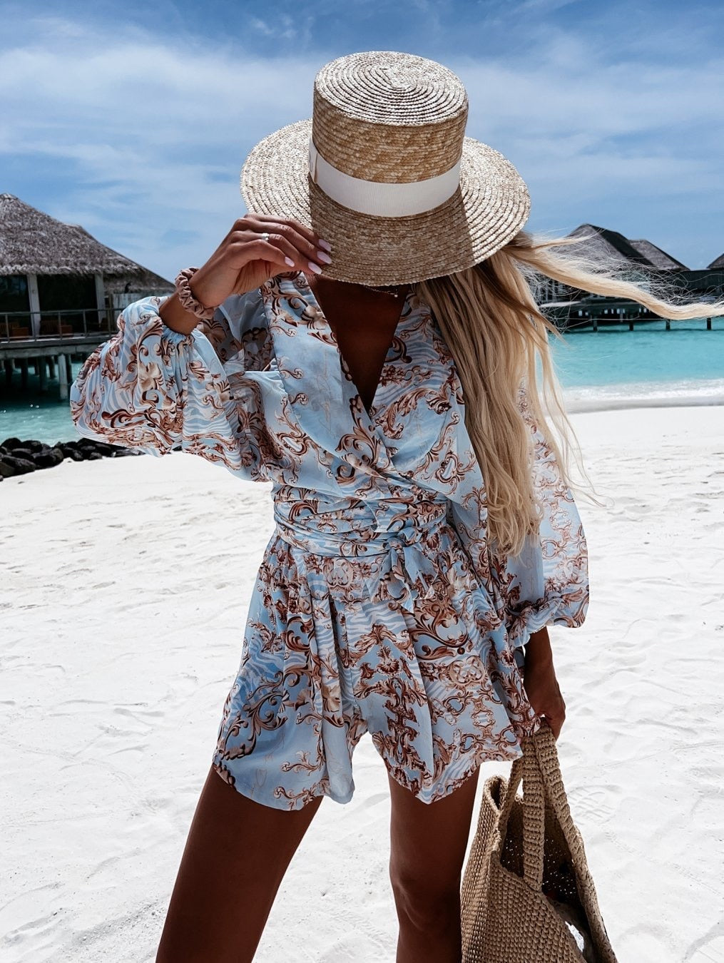 Co-Ord Set - Women's Flowy Two-Piece Shorts and Blouse Summer Set-Fashion Nora