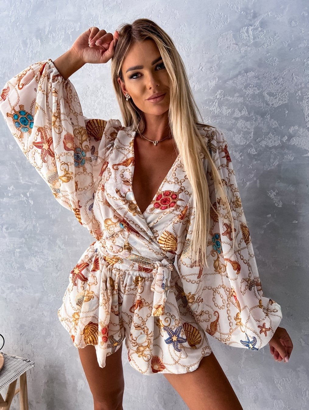 Co-Ord Set - Women's Flowy Two-Piece Shorts and Blouse Summer Set-Fashion Nora
