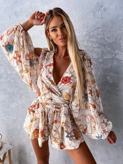 Co-Ord Set - Women's Flowy Two-Piece Shorts and Blouse Summer Set-Fashion Nora