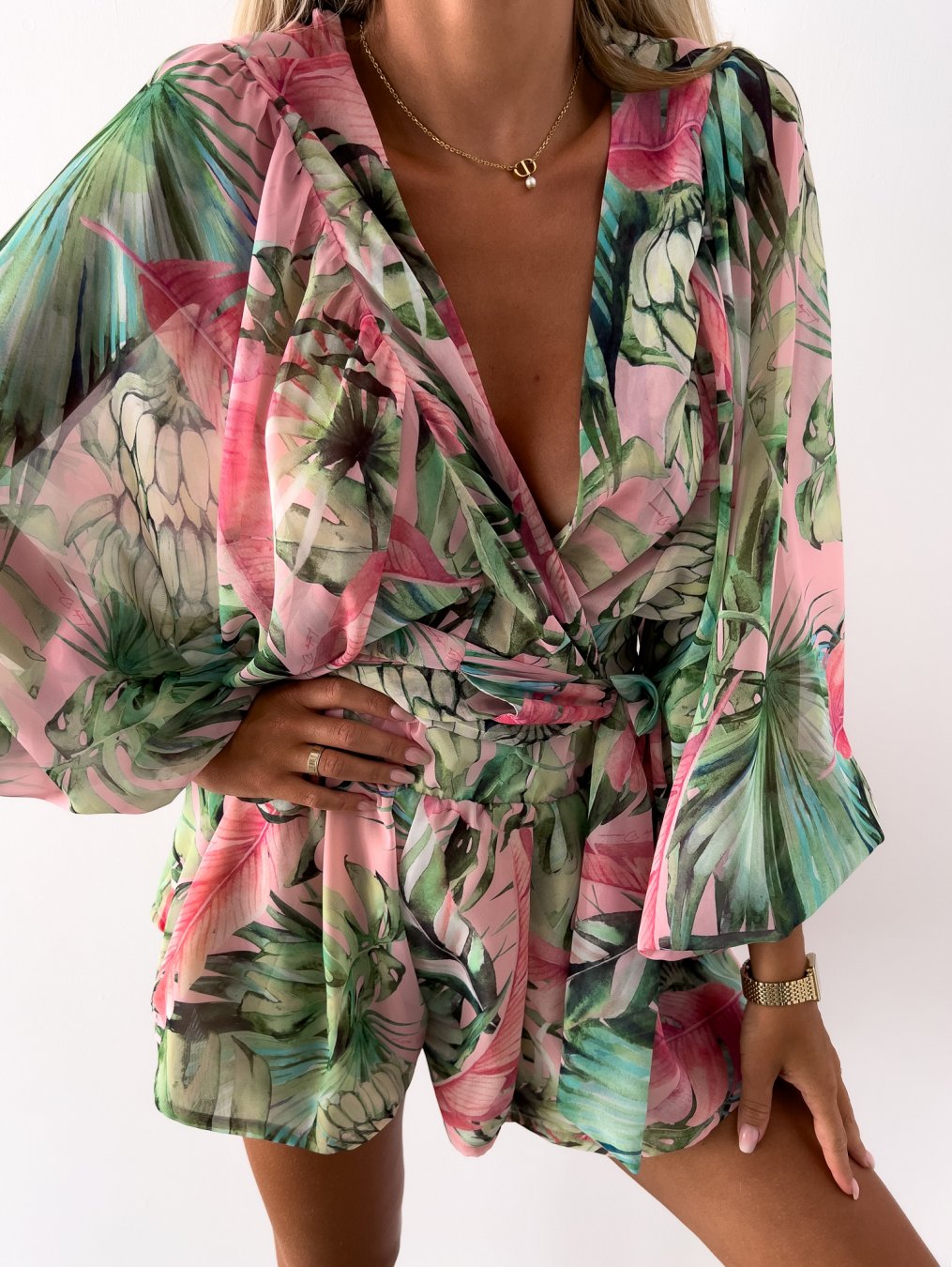 Co-Ord Set - Women's Flowy Two-Piece Shorts and Blouse Summer Set-Fashion Nora