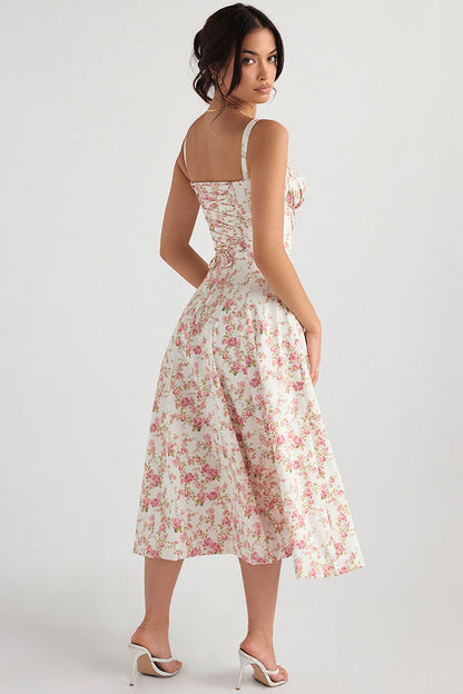 Corset Dress - Sleeveless - Slit - Midi Dress - Summer Dress-Fashion Nora