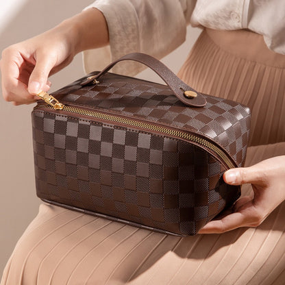 Cosmetic Bag - Travel - Checkered - Makeup Bag - Vanity Bag makeup-Fashion Nora