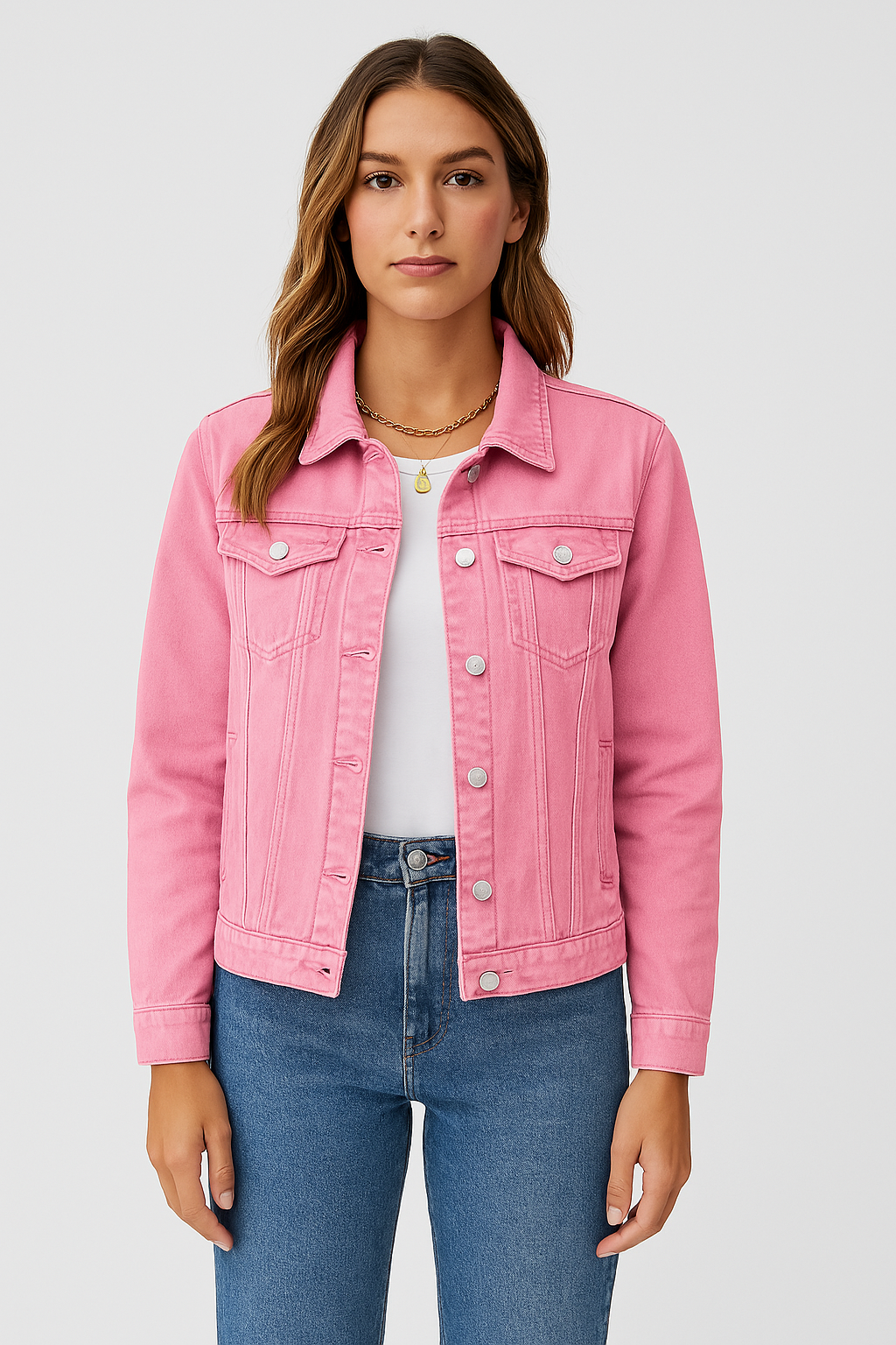 Denim Jacket - Women's Classic Short Slim Fit Jean Denim Jacket-Fashion Nora