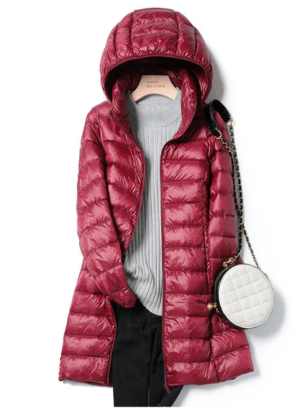 Down Jacket - Women's Lightweight Hooded Puffer Winter Coat-Fashion Nora