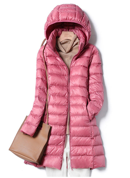 Down Jacket - Women's Lightweight Hooded Puffer Winter Coat-Fashion Nora