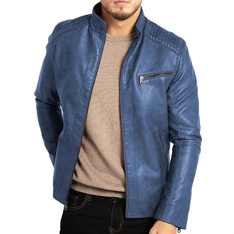 Dustin Jacket | Men's Classic Fit Leather Jacket-Fashion Nora