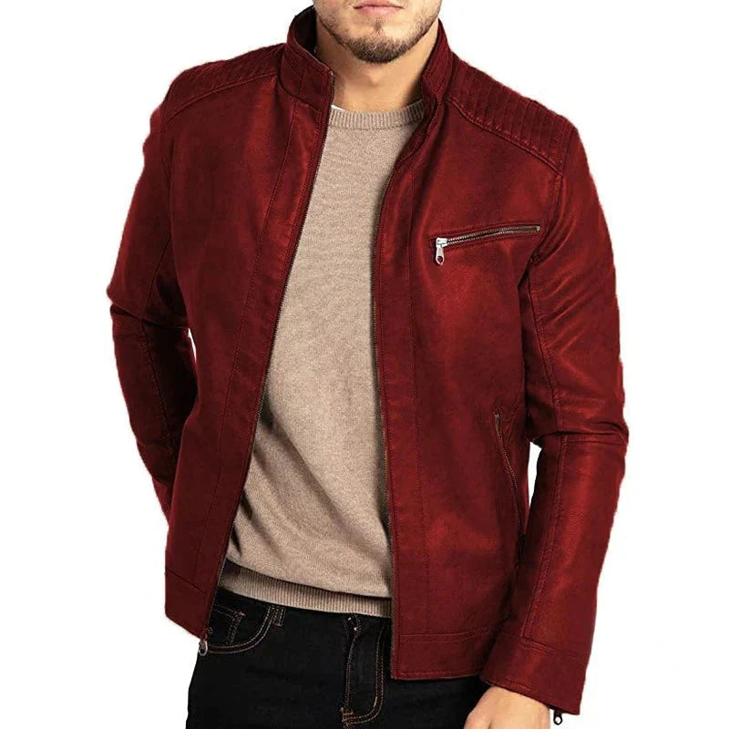 Dustin Jacket | Men's Classic Fit Leather Jacket-Fashion Nora