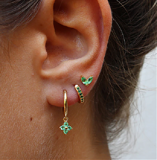 Earring Set - Silver and Golden Studs and Hoops Earring Stack Set-Fashion Nora