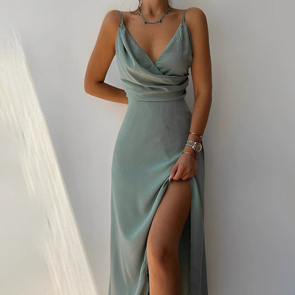 Elegant Dress, Slit, Sleeveless, Formal Dress, Maxi Dress-Fashion Nora