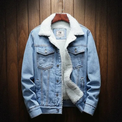 Essentials denim jacket | Winter jacket for men with fleece lining-Fashion Nora