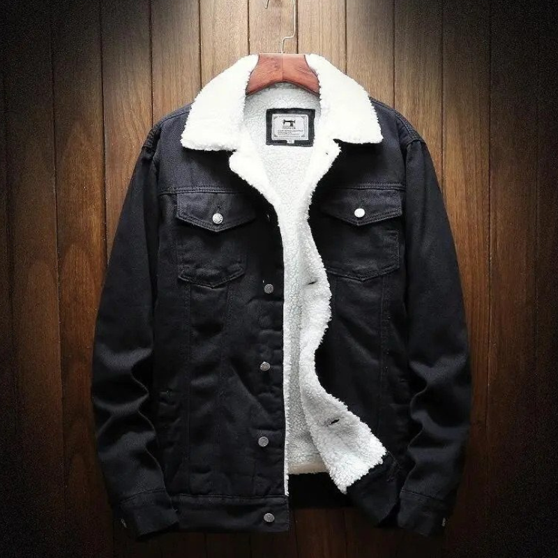 Essentials denim jacket | Winter jacket for men with fleece lining-Fashion Nora