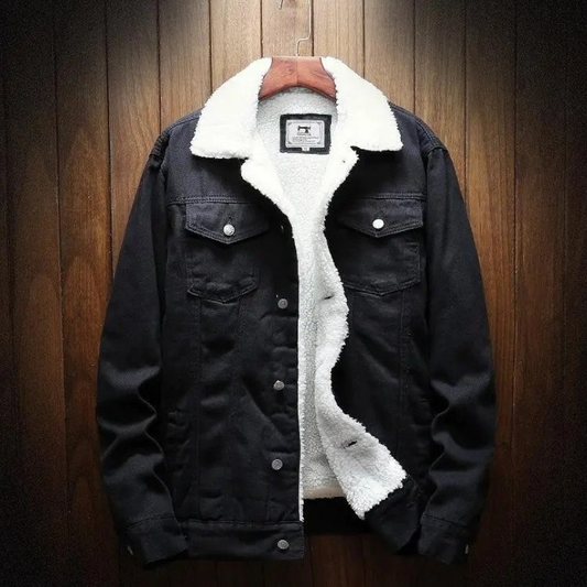 Essentials denim jacket | Winter jacket for men with fleece lining-Fashion Nora