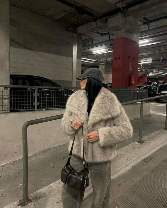 Faux Fur Coat - Fluffy - Short - Fake Fur Jacket - Women's Winter Jacket-Fashion Nora