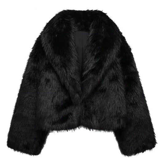 Faux Fur Coat - Women's Short Fluffy Fake Fur Jacket -Fashion Nora