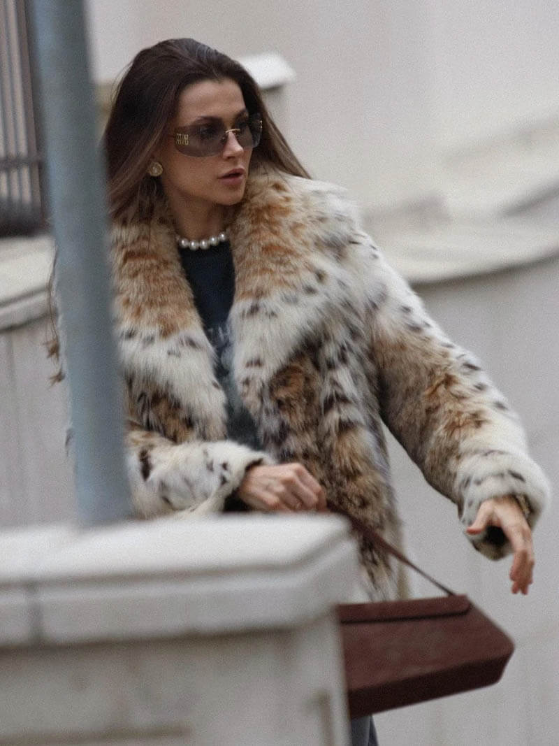 Faux Fur Jacket - Women's Fluffy Leopard Fake Fur Winter Jacket-Fashion Nora