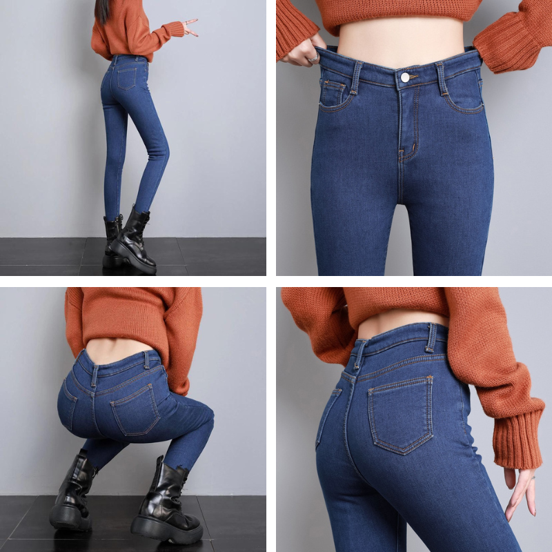 Felicity Thermal Jeans Stretchy fleece lined skinny jeans for women Fashion Nora