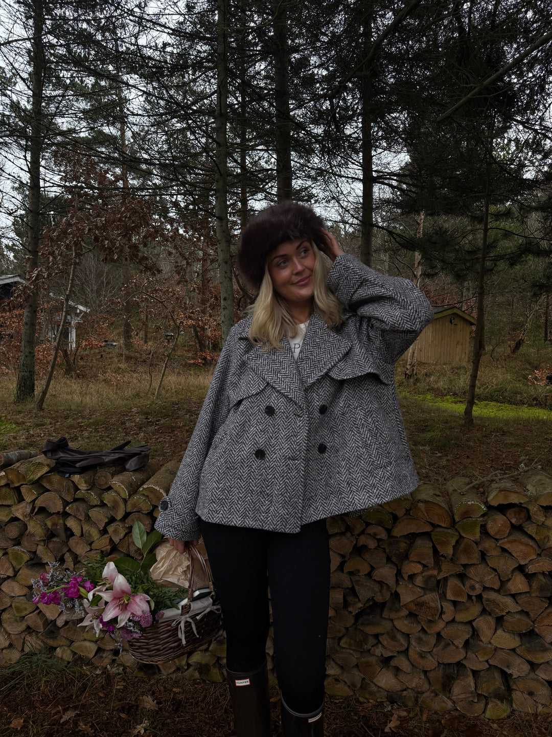 Filipa Jacket - Dark Brown/White-Fashion Nora