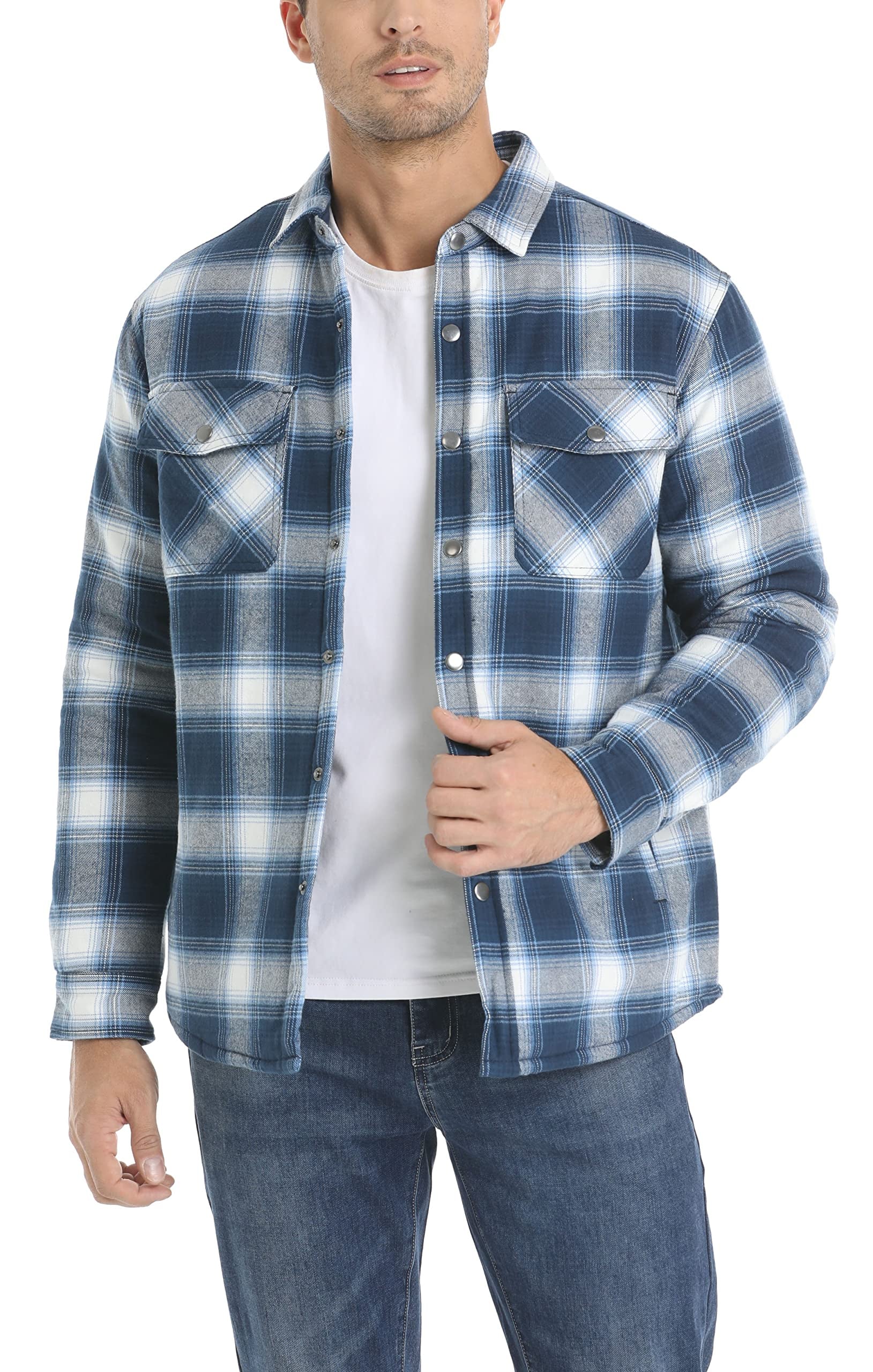 Flannel Jacket - Plaid - Lined - Overshirt - Men's Jacket-Fashion Nora