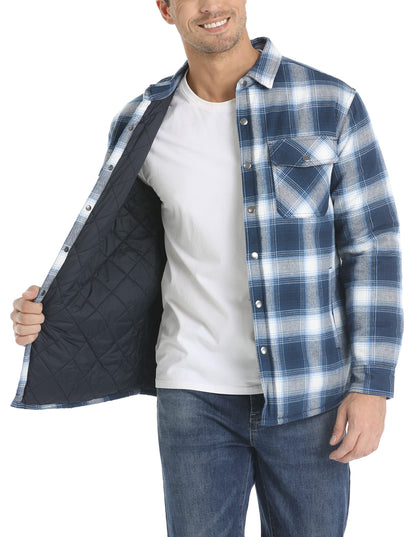 Flannel Jacket - Plaid - Lined - Overshirt - Men's Jacket-Fashion Nora