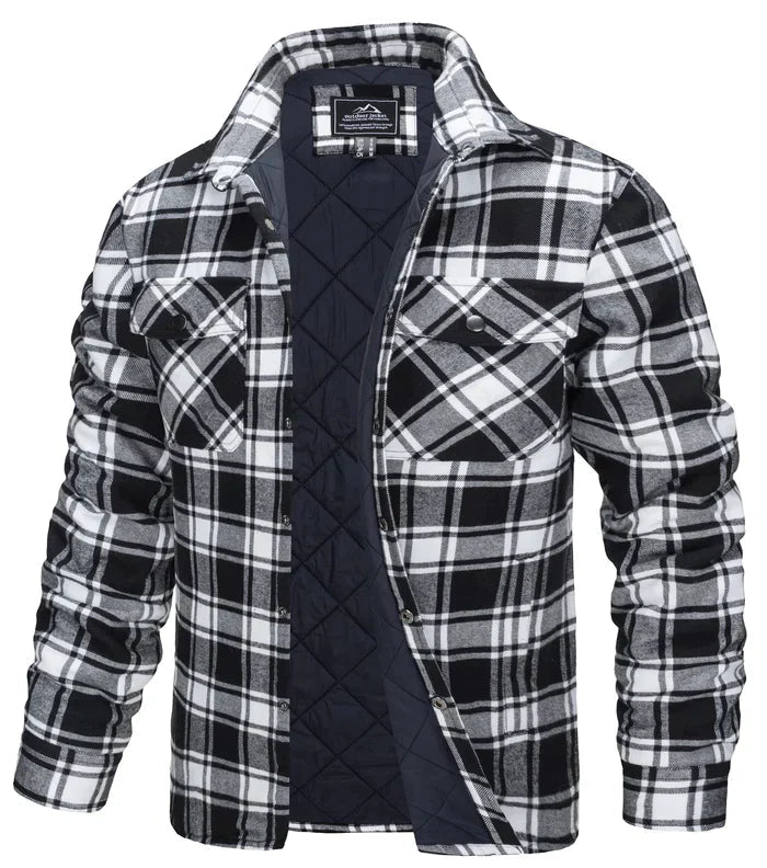 Flannel Jacket - Plaid - Lined - Overshirt - Men's Jacket-Fashion Nora