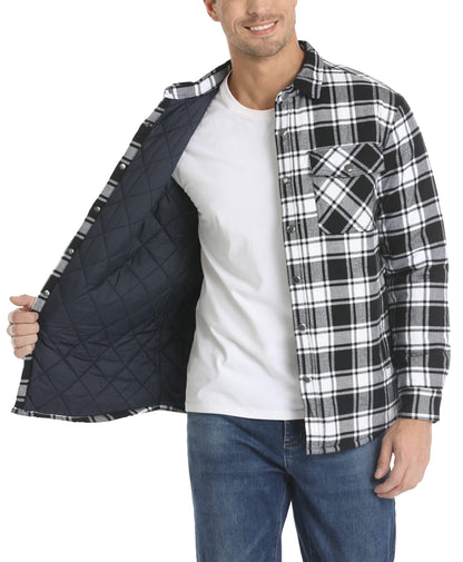 Flannel Jacket - Plaid - Lined - Overshirt - Men's Jacket-Fashion Nora