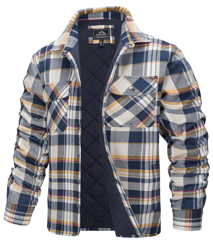 Flannel Jacket - Plaid - Lined - Overshirt - Men's Jacket-Fashion Nora