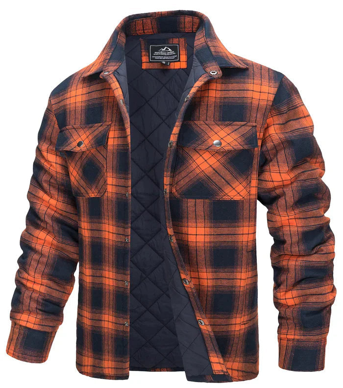 Flannel Jacket - Plaid - Lined - Overshirt - Men's Jacket-Fashion Nora